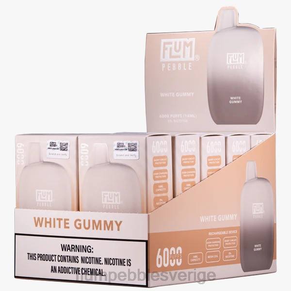 FLUM PEBBLES Flavors List - FLUM PEBBLES 6000 puffar 10 förpackningar J8HB88 vit gummiaktig