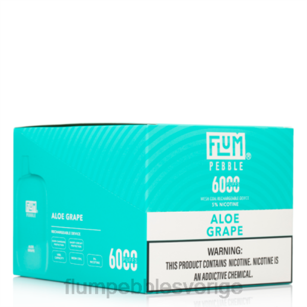 FLUM PEBBLE Vape Sverige - FLUM PEBBLES 6000 puffar 10 förpackningar J8HB3 aloe druva
