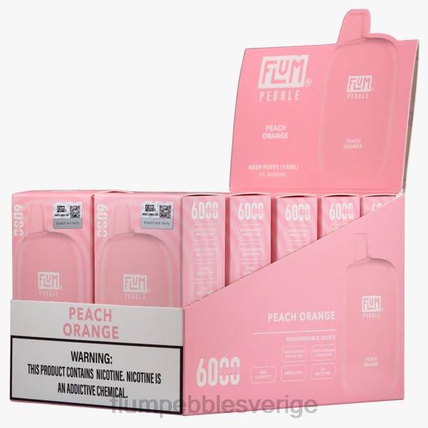 FLUM PEBBLE Vape Sverige - FLUM PEBBLES 6000 puffar 10 förpackningar J8HB63 persika apelsin