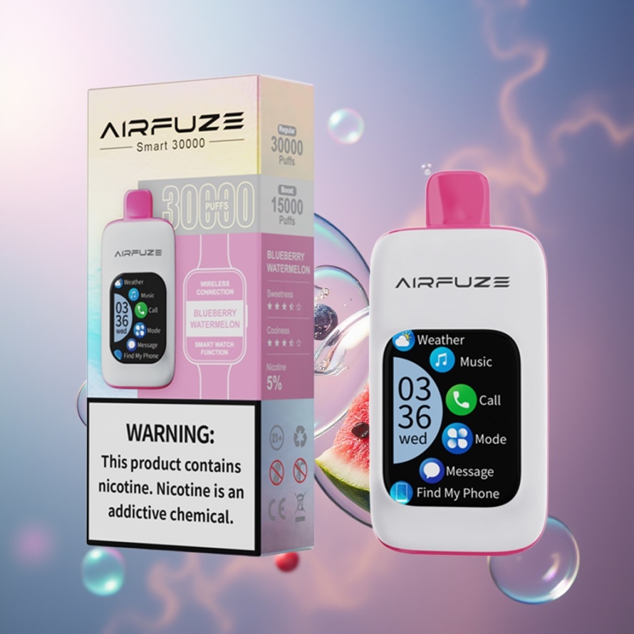 AirFuze Smart 30000 Puffs Engångsvape Blåbär Vattenmelon Svensk Grossist 900mAh TFT