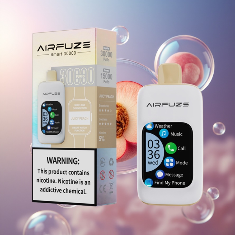 AirFuze Smart 30000 Puffs Engångsvape Juicy Peach Svensk Grossist med 5% Nikotin & 900mAh