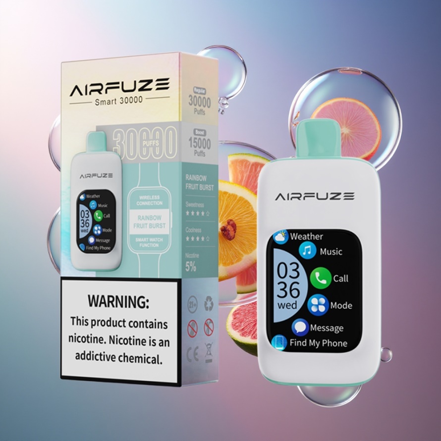 AirFuze Smart 30000 Puffs Engångsvape Regnbågens Frukt Explosion med 2.01 tums TFT-pekskärm & 900mAh svensk grossist