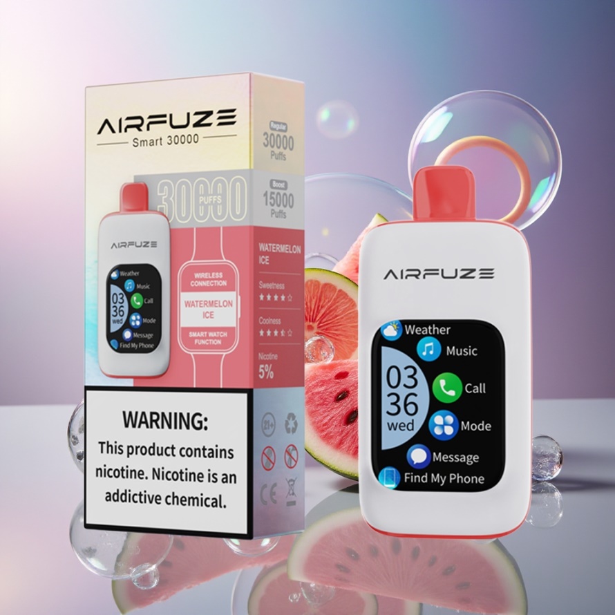 AirFuze Smart 30000 Puffs Engångsvape Vattenmelon Is 5% Nikotin 900mAh Type-C Svensk Grossist