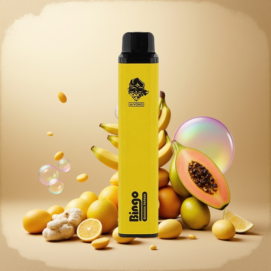 Aivono Aim Bingo 4000 Puffs Svensk Grossist Engångs Vape Banan Papaya 10mL 1000mAh