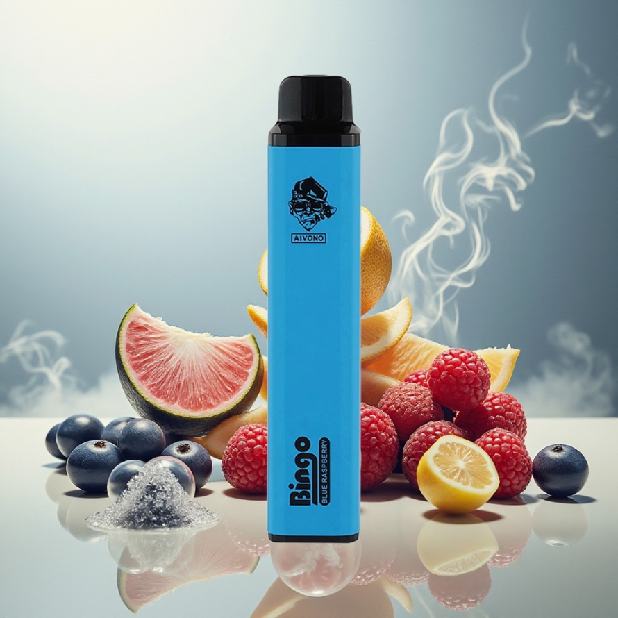 Aivono Aim Bingo 4000 Puffs Svensk Grossist Engångs Vape Blå Hallon 1000mAh 10mL 5% Nikotin