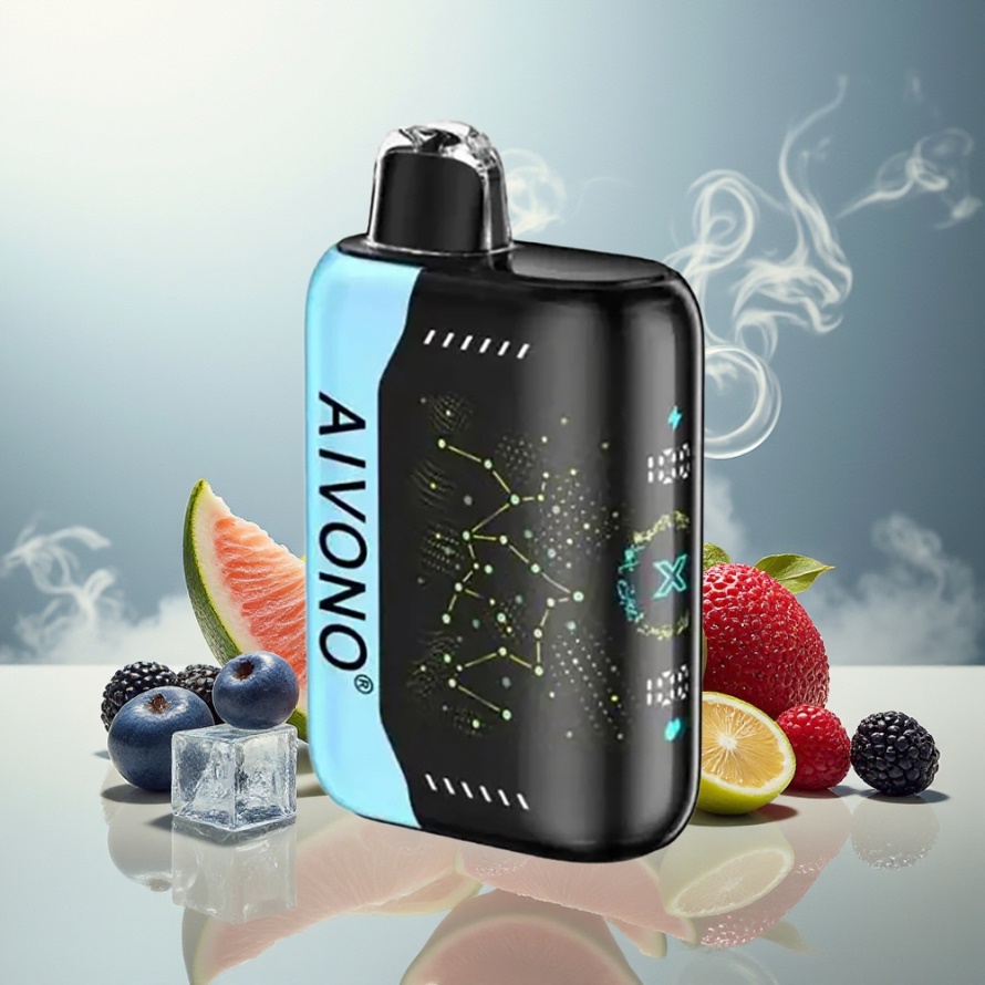 Aivono Aim Boom 25000 Puffs Engångs Vape Blå Hallon Is 28ml 650mAh Type-C svensk grossist