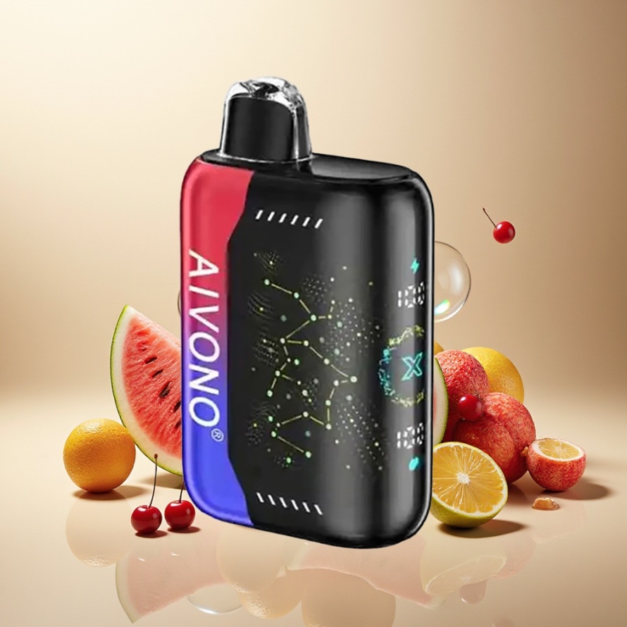 Aivono Aim Boom 25000 Puffs Engångs Vape Isvattenmelon Körsbär svensk grossist 28ml 650mAh Type-C