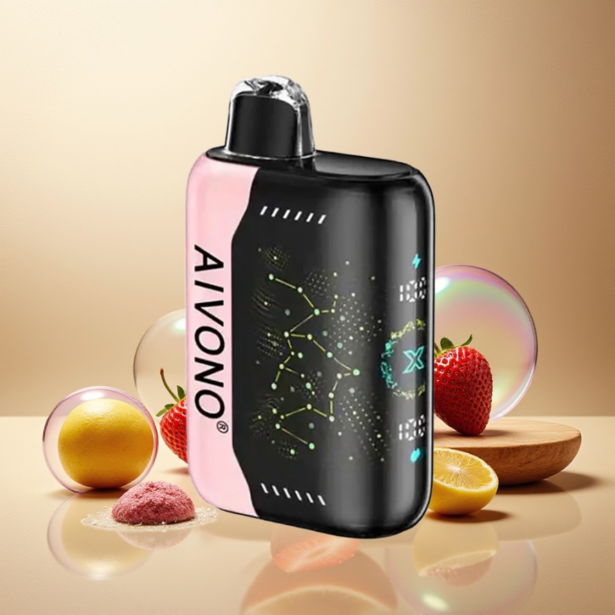 Aivono Aim Boom 25000 Puffs Engångs Vape Jordgubb B Pop Svensk Grossist 28ml 650mAh
