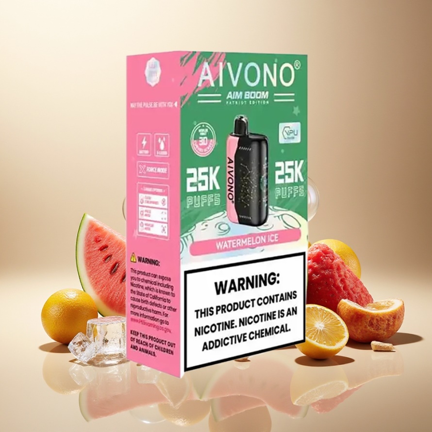 Aivono Aim Boom 25000 Puffs Engångs Vape Vattenmelon Is 28ml 650mAh Type-C svensk grossist