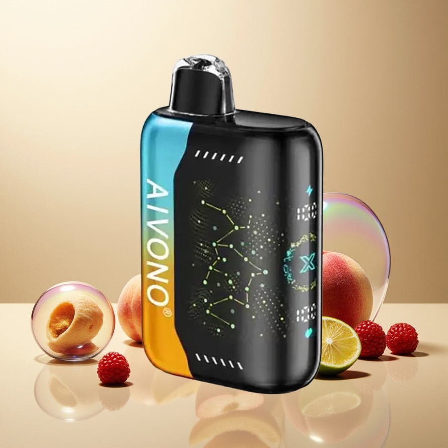 Aivono Aim Boom 25000 Puffs Svensk Grossist Engångs Vape Hallon Persika Lime 28ml 650mAh Type-C