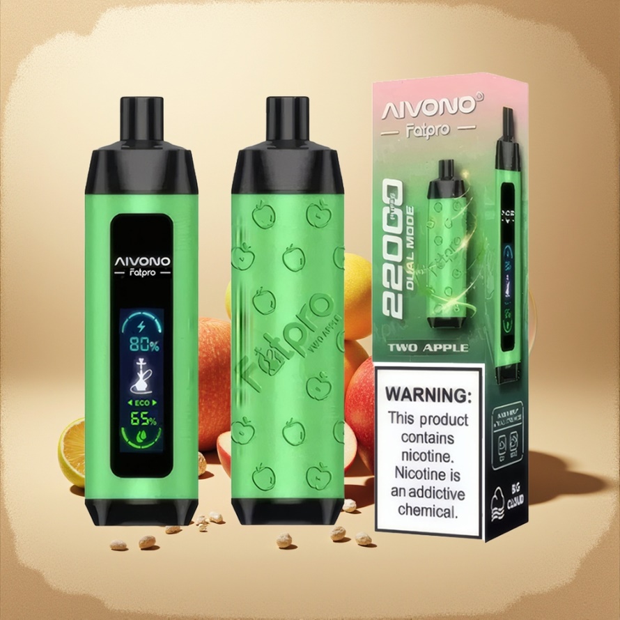 Aivono Aim Fatpro 22000 Puffs Engångs Vape Två Äpple 28ml 5% Nikotin svensk grossist