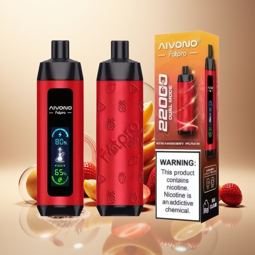 Aivono Aim Fatpro 22000 Puffs Svensk Grossist Engångs Vape Jordgubbspunch 28ml 5% Nikotin 600mAh