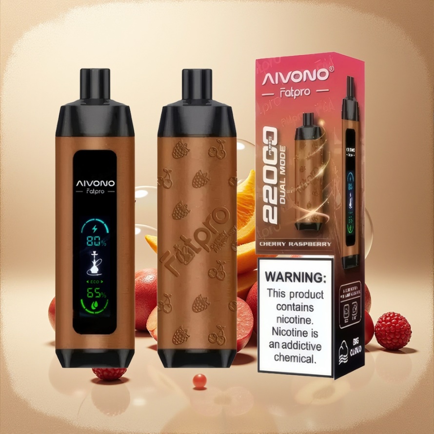 Aivono Aim Fatpro 22000 Puffs Svensk Grossist Engångs Vape Körsbär Hallon 0.6ohm Mesh Coil 28ml