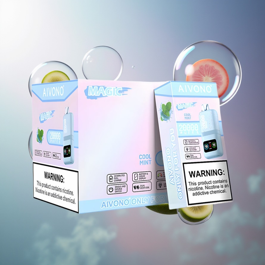 Aivono Aim Magic 20000 Puffs Engångs Vape Kylmynta svensk grossist Dual Mesh LCD Typc-C