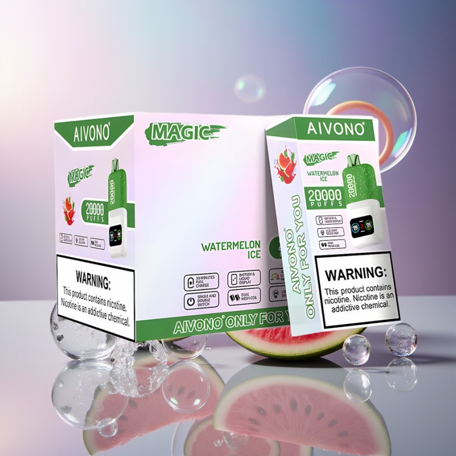 Aivono Aim Magic 20000 Puffs Svensk Grossist Disposabel Vape Vattenmelon Is med LCD & Typ-C
