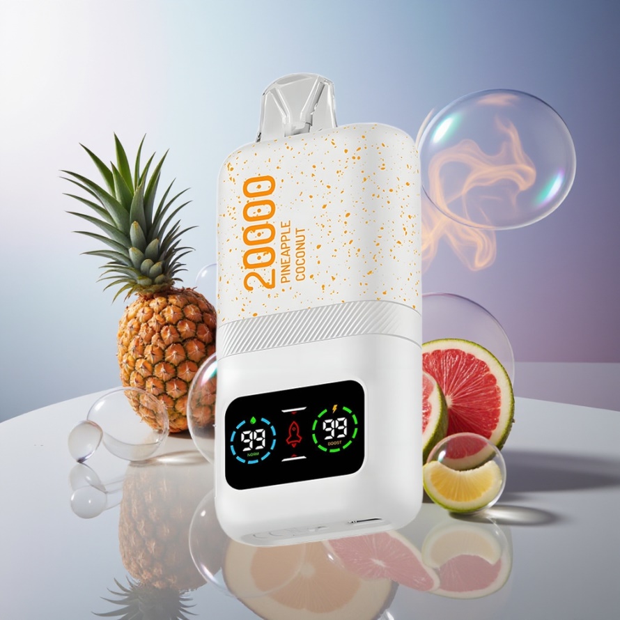 Aivono Aim Magic 20000 Puffs Svensk Grossist Engångs Vape Ananas Kokosnöt Dual Mesh LCD 26ml