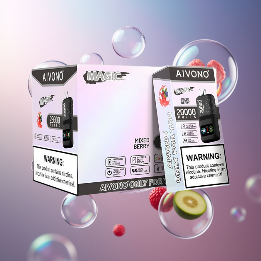 Aivono Aim Magic 20000 Puffs Svensk Grossist Engångs Vape Blandade Bär 26ml Dual Mesh LCD Typ-C Laddbar