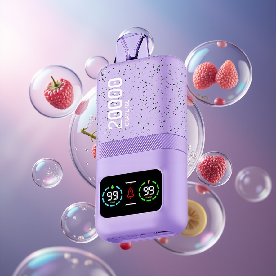 Aivono Aim Magic 20000 Puffs Svensk Grossist Engångs Vape Druvis (Grape Ice) Dual Mesh LCD Typ-C