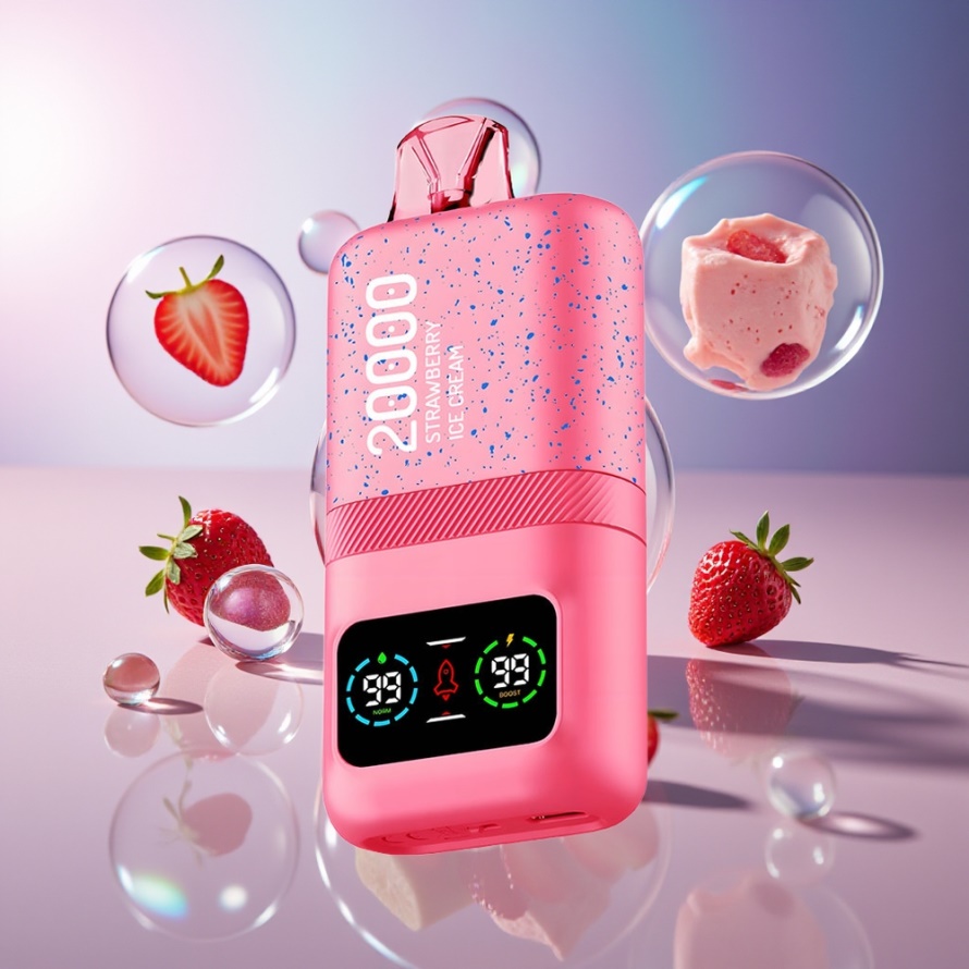 Aivono Aim Magic 20000 Puffs Svensk Grossist Engångs Vape Jordgubb Glass Dual Mesh Coils LCD Typ-C