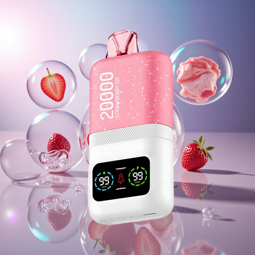 Aivono Aim Magic 20000 Puffs Svensk Grossist Engångs Vape Jordgubb Is 0% Nicotin 26ml Dual Mesh LCD Typ-C