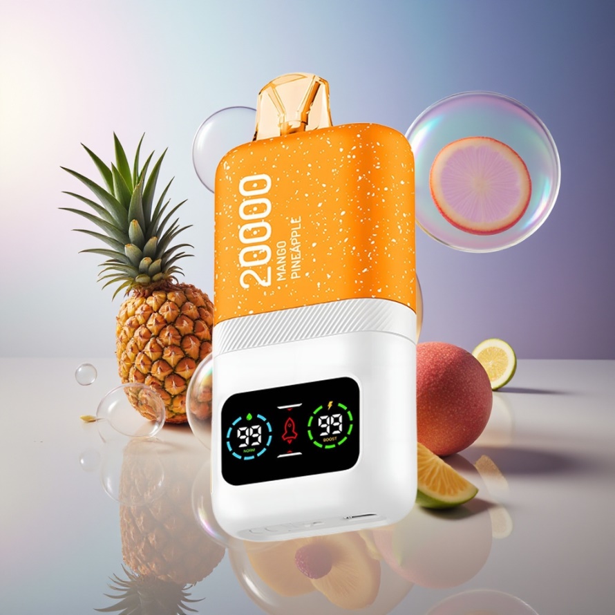 Aivono Aim Magic 20000 Puffs Svensk Grossist Engångs Vape Mango Ananas Dual Mesh LCD Typ-C