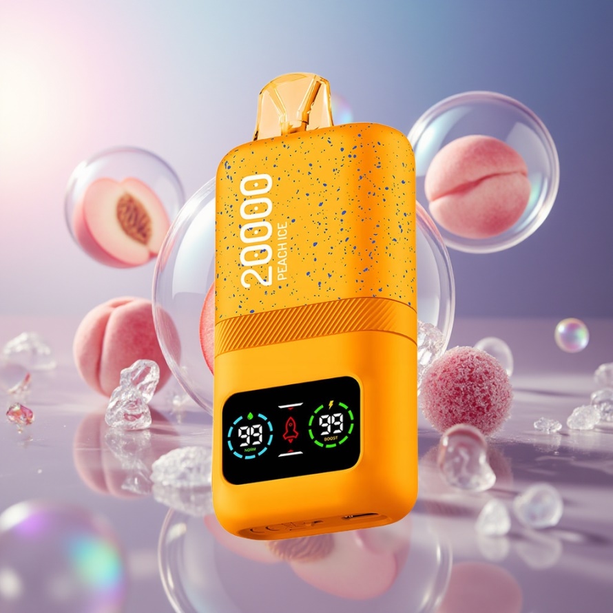 Aivono Aim Magic 20000 Puffs Svensk Grossist Engångs Vape Persika Is med LCD & Typ-C