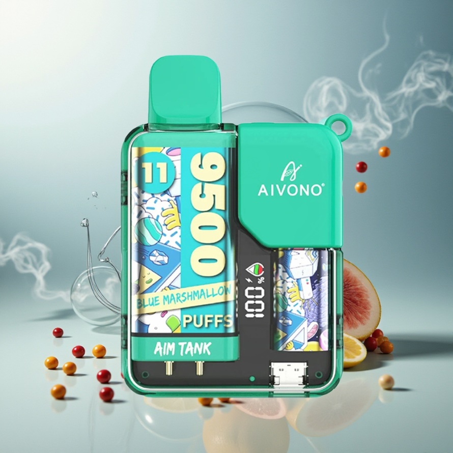Aivono Aim Tank 9500 Puffs Svensk Grossist 18ml LCD Blå Marshmallow