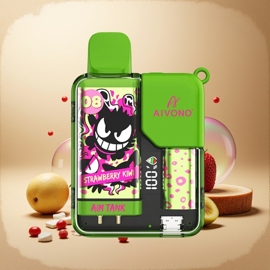 Aivono Aim Tank 9500 Puffs Svensk Grossist Engångs Vape Jordgubb Liwi 18ml 650mAh LCD