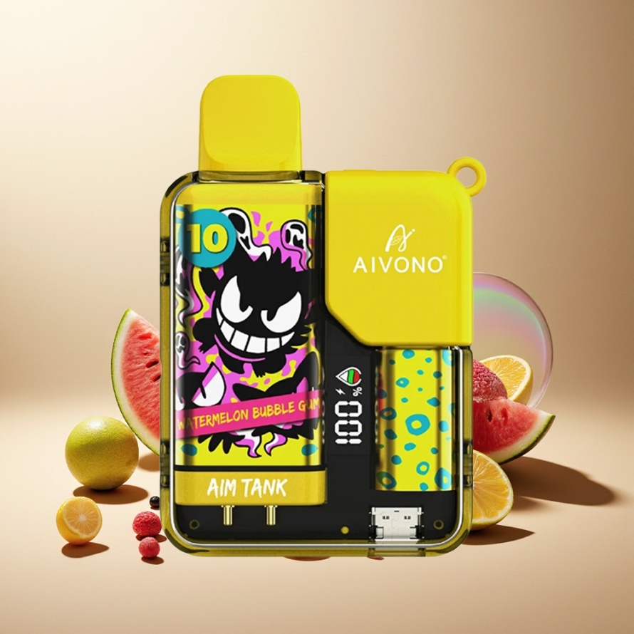 Aivono Aim Tank 9500 Puffs Svensk Grossist Engångs Vape Vattenmelon Tuggummi 18ml LCD