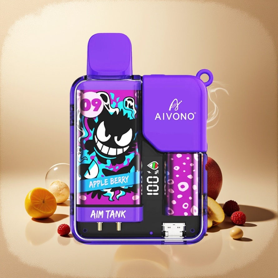Aivono Aim Tank 9500 Puffs Svensk Grossist Engångs Vape Äpple Bär 18ml 650mAh LCD
