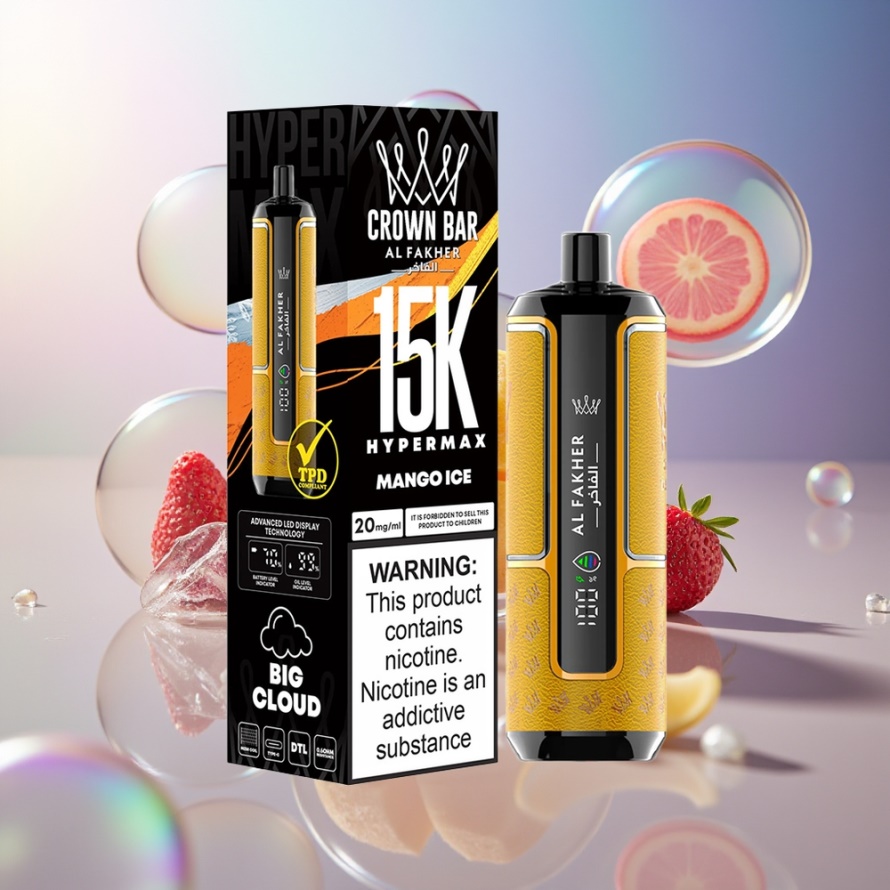 Al Fakher Crown Bar 15K Hypermax Engångs Vape Kit Mango Is – Svensk Grossist