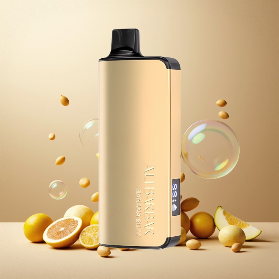 Alibarbar Ingot 9000 Puffs Engångs Vape Banan Buzz (22ml, 2350mAh, LED) svensk grossist