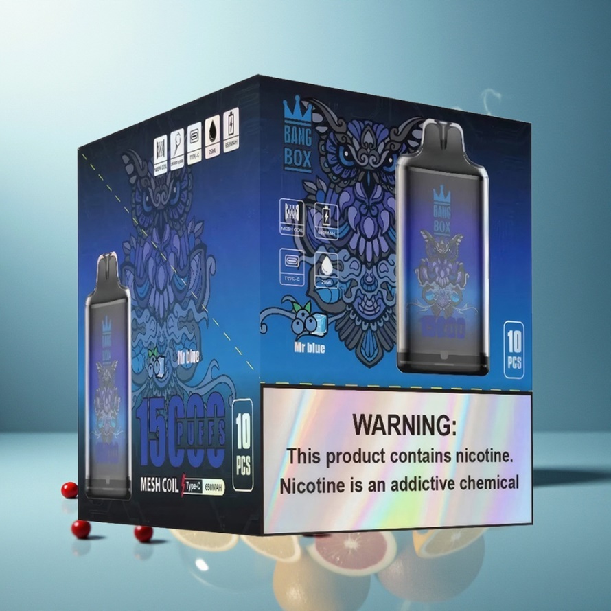 Bang Box King 15000 Puffs Engångs Vape Herr Blå 23ml 650mAh svensk grossist