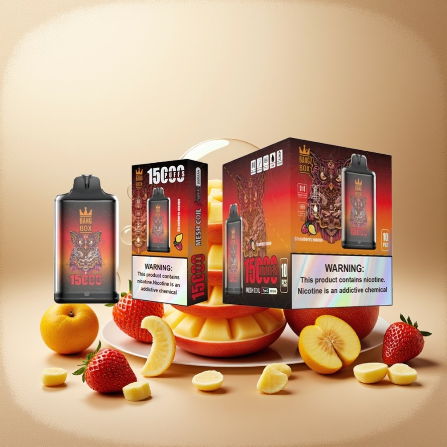 Bang Box King 15000 Puffs Engångs Vape Jordgubb Mango 23ml svensk grossist