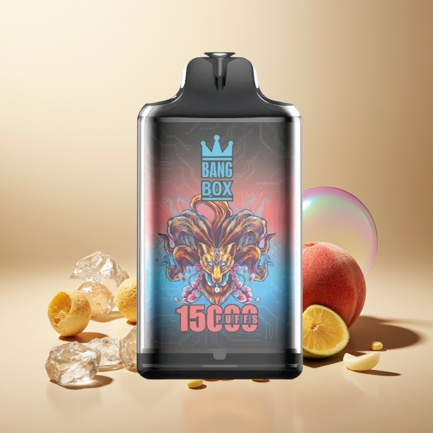 Bang Box King 15000 Puffs Engångs Vape Persika Is (23ml, 650mAh, TYPE-C) - Svensk Grossist
