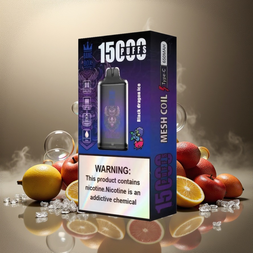 Bang Box King 15000 Puffs Engångs Vape Svart Drake Is (23ml, 650mAh, TYPE-C) svensk grossist
