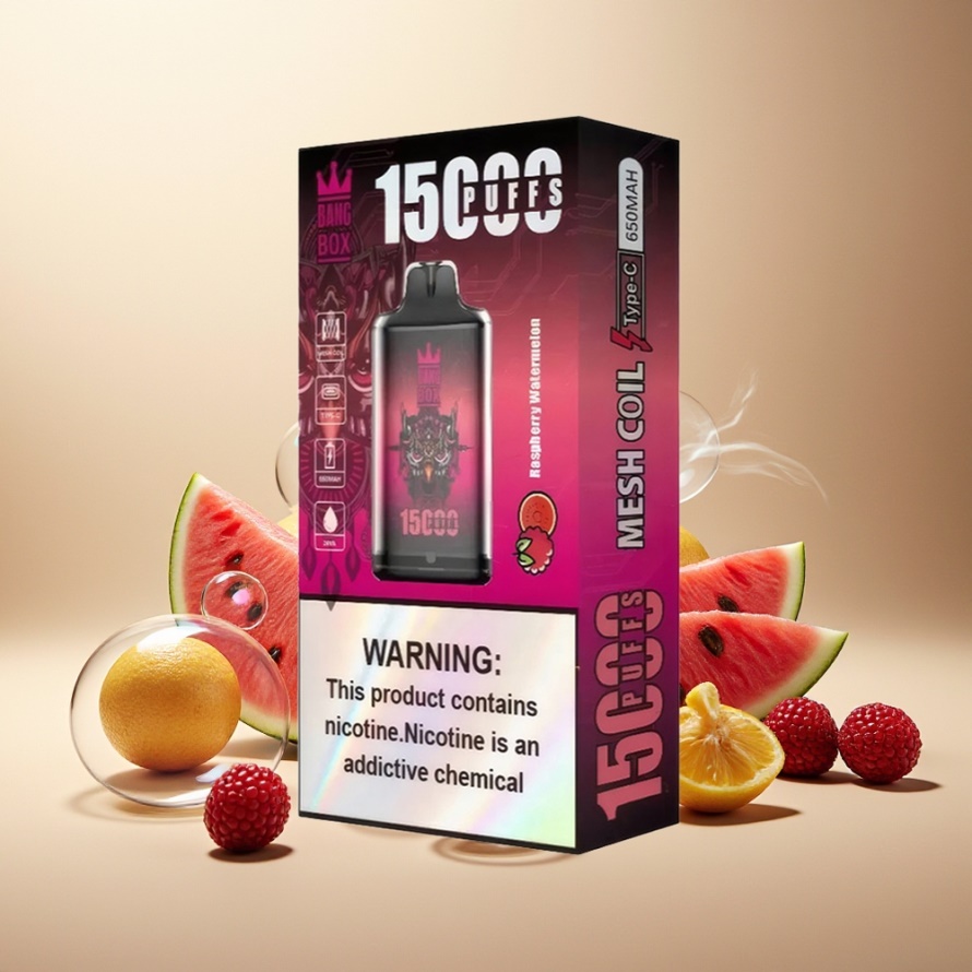 Bang Box King 15000 Puffs Svensk Grossist Engångs Vape Hallon Vattenmelon 23ml 5% Nikotin TYPE-C