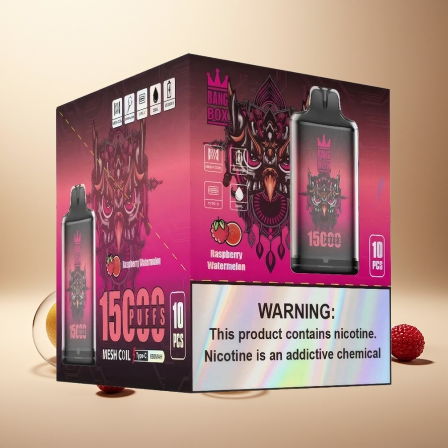 Bang Box King 15000 Puffs Svensk Grossist Engångs Vape Hallon Vattenmelon 23ml 5% Nikotin TYPE-C