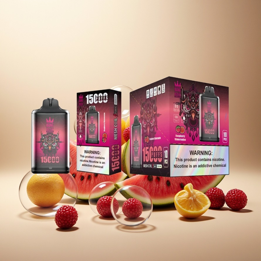 Bang Box King 15000 Puffs Svensk Grossist Engångs Vape Hallon Vattenmelon 23ml 5% Nikotin TYPE-C