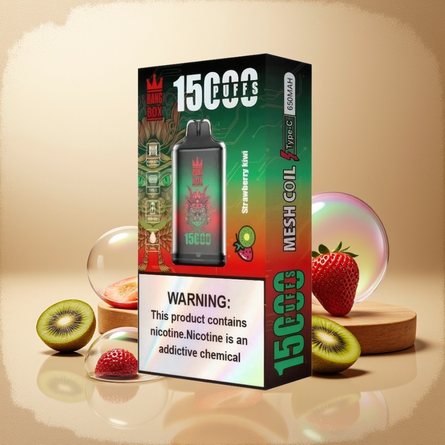 Bang Box King 15000 Puffs Svensk Grossist Engångs Vape Jordgubb Kiwi 23ml 650mAh