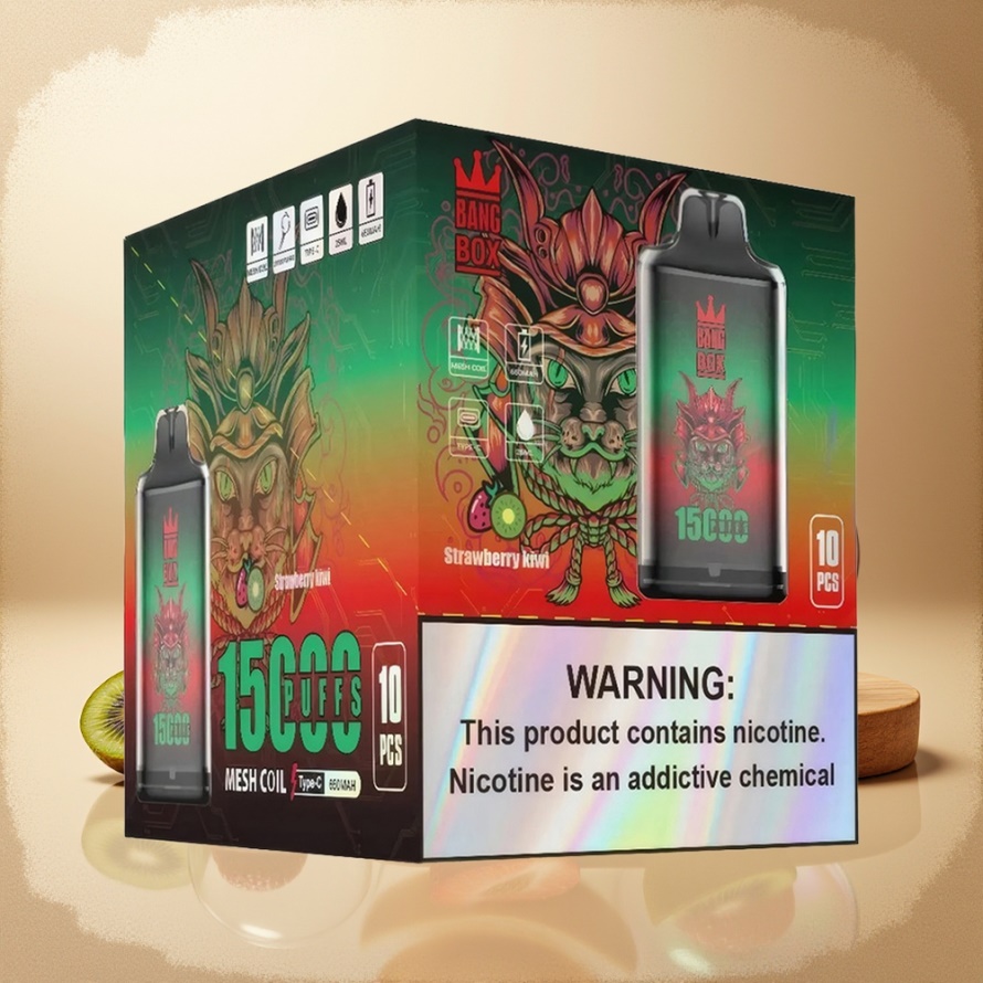 Bang Box King 15000 Puffs Svensk Grossist Engångs Vape Jordgubb Kiwi 23ml 650mAh