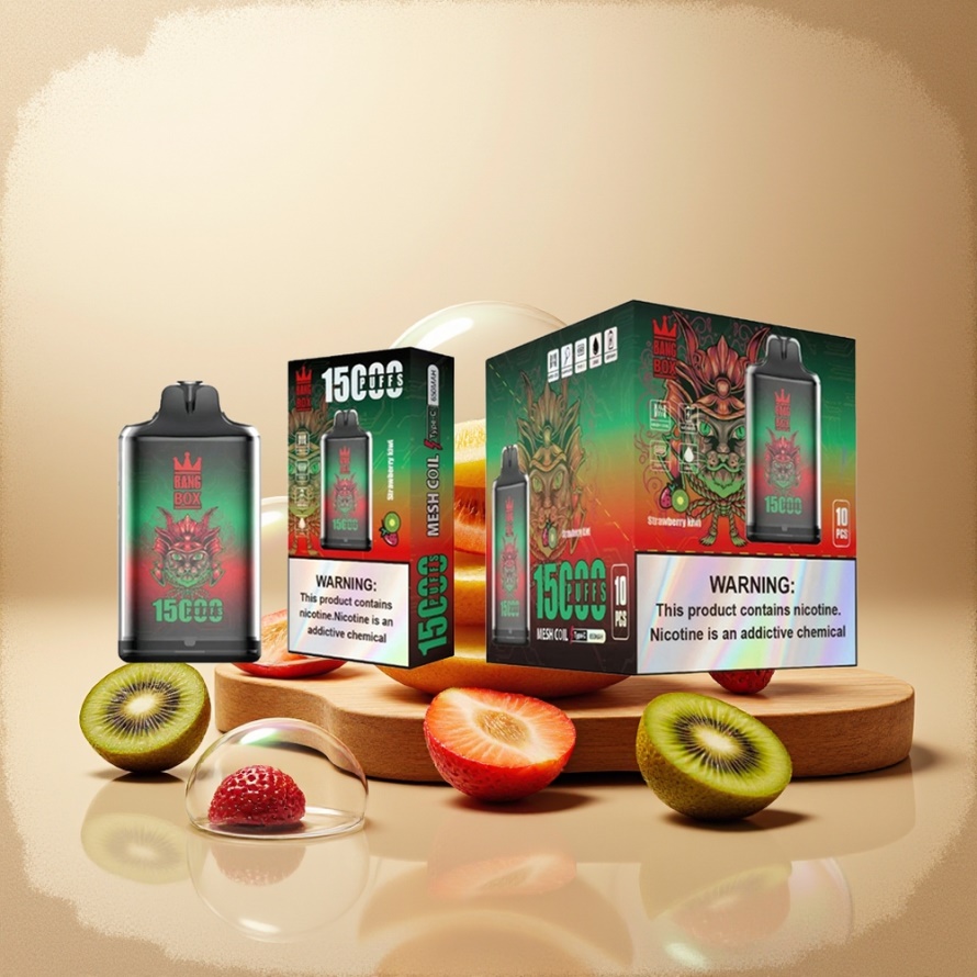 Bang Box King 15000 Puffs Svensk Grossist Engångs Vape Jordgubb Kiwi 23ml 650mAh