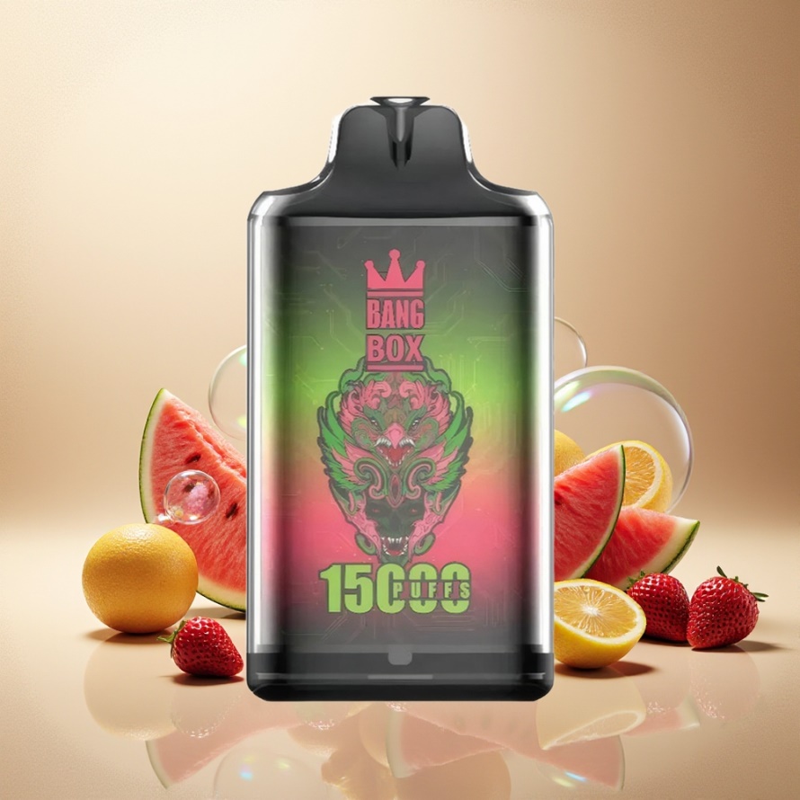 Bang Box King 15000 Puffs Svensk Grossist Engångs Vape Jordgubb Vattenmelon 23ml 5% Nikotin TYPE-C