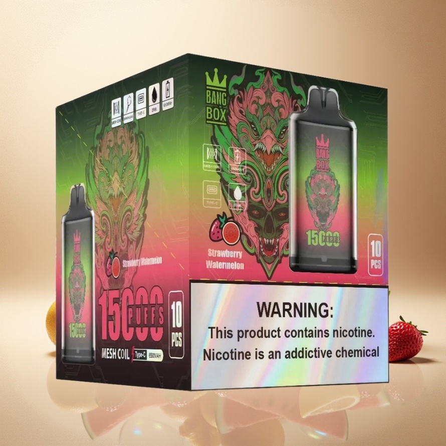Bang Box King 15000 Puffs Svensk Grossist Engångs Vape Jordgubb Vattenmelon 23ml 5% Nikotin TYPE-C
