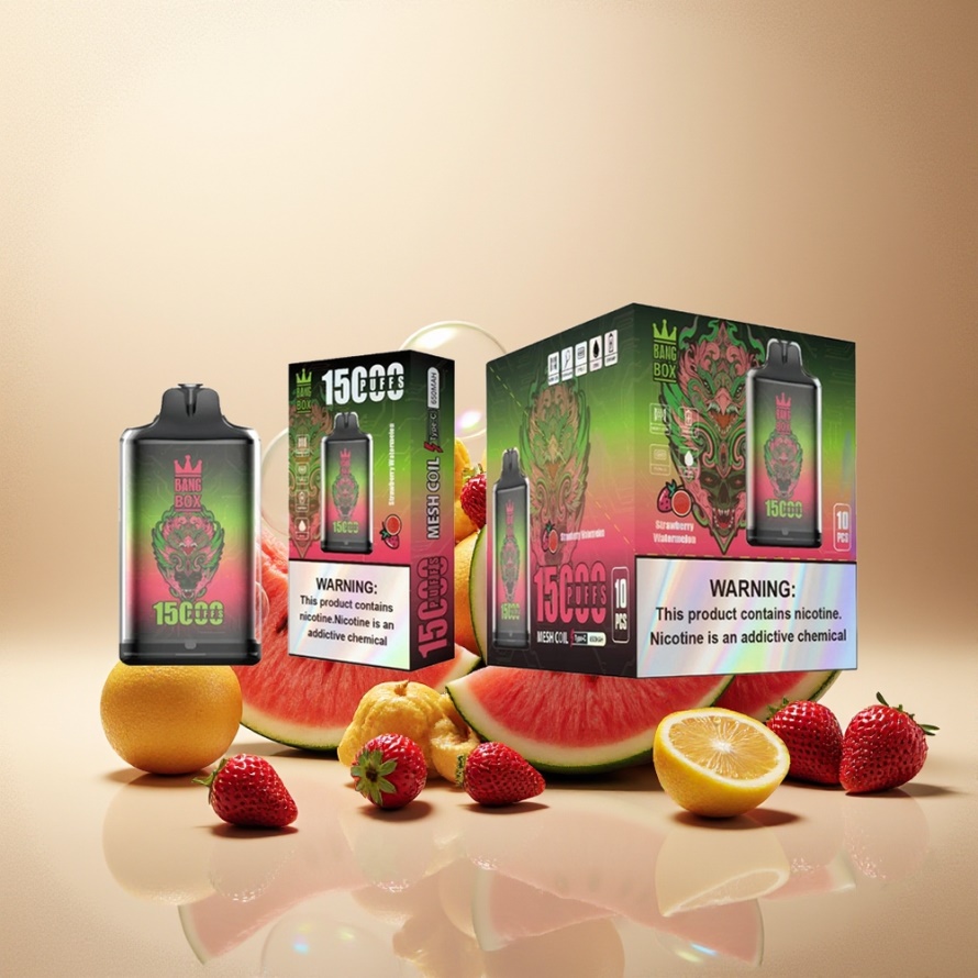 Bang Box King 15000 Puffs Svensk Grossist Engångs Vape Jordgubb Vattenmelon 23ml 5% Nikotin TYPE-C