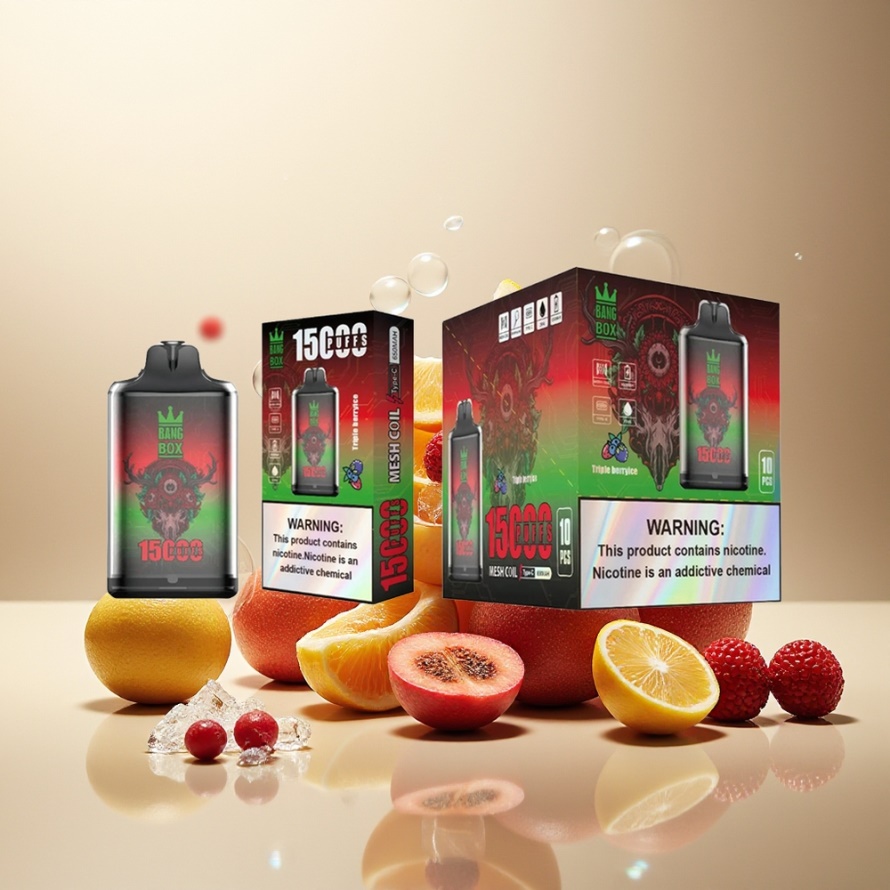 Bang Box King 15000 Puffs Svensk Grossist Engångs Vape Trebär Is 23ml 650mAh TYPE-C