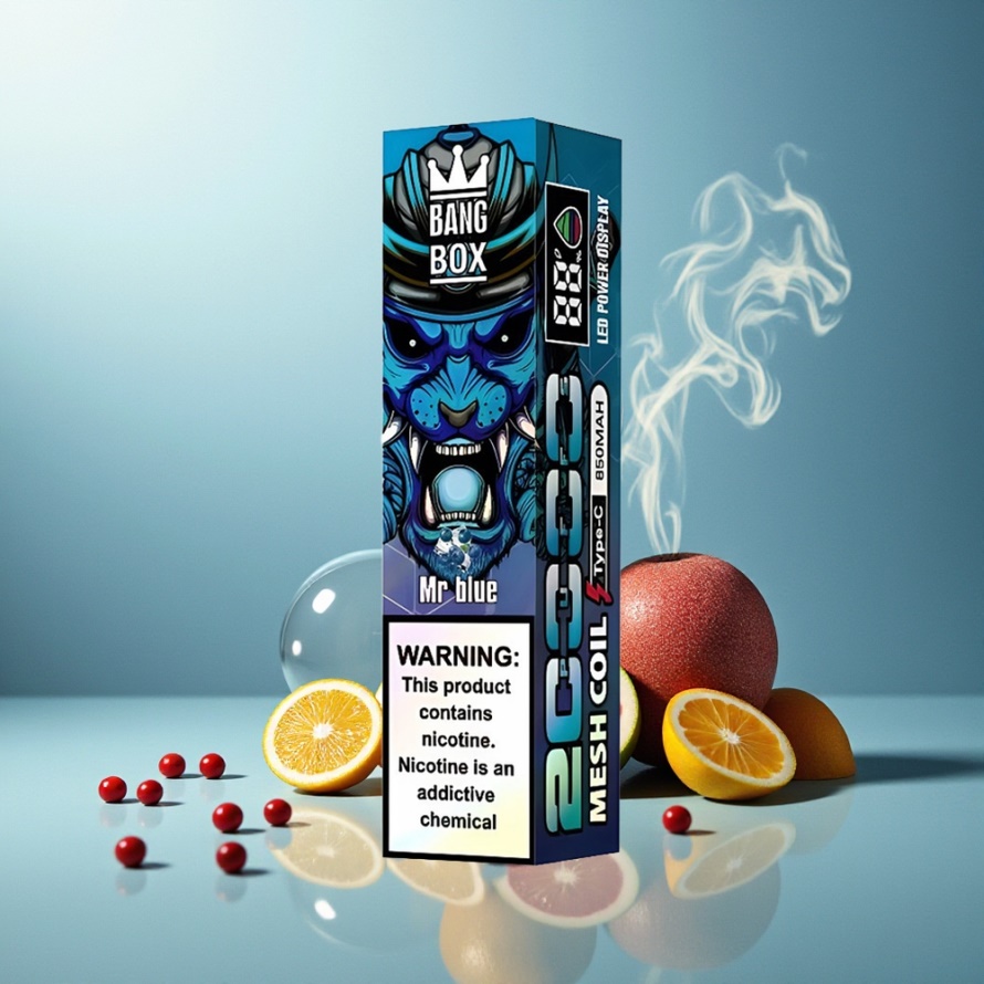 Bang Box King 20000 Puffs Engångs Vape Herr Blå – 35ml E-Liquid, 850mAh, Mesh Coil, Svensk Grossist