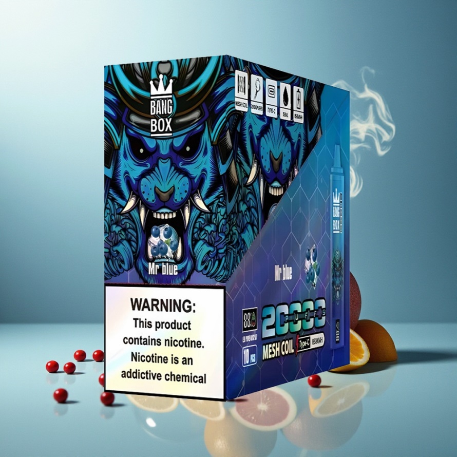 Bang Box King 20000 Puffs Engångs Vape Herr Blå – 35ml E-Liquid, 850mAh, Mesh Coil, Svensk Grossist