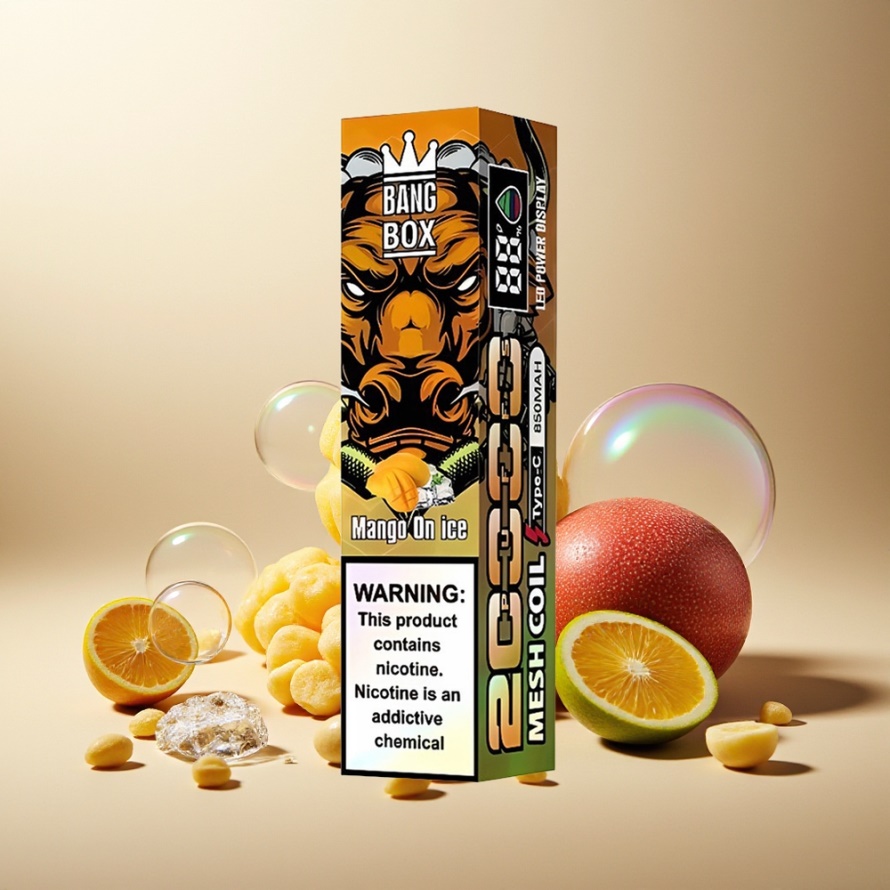 Bang Box King 20000 Puffs Engångs Vape Mango På Is - Svensk Grossist - 35ml, 850mAh, Mesh Coil