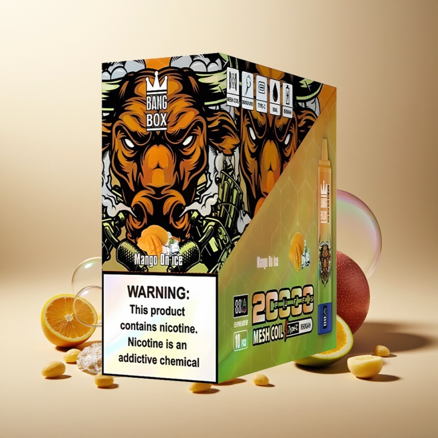Bang Box King 20000 Puffs Engångs Vape Mango På Is - Svensk Grossist - 35ml, 850mAh, Mesh Coil